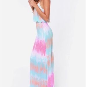 Lulu's tie dye maxi dress - size small
